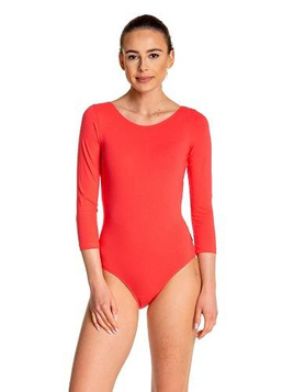 Gymnastic training body with 3/4 sleeve B10034 coral.