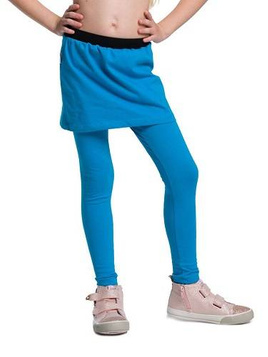 Långa leggings med turkos kjol