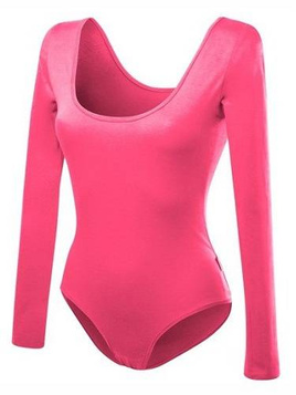 Coral långärmad slimmad bodysuit för kvinnor