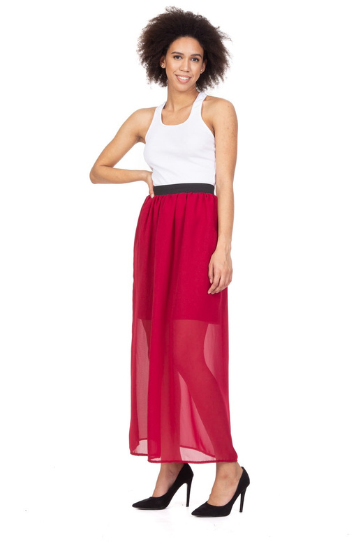 Chiffon-MAXI-Rock - Burgund