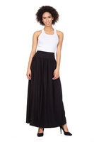 Falda MAXI de viscosa - negro