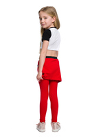 Long red leggings with skirt