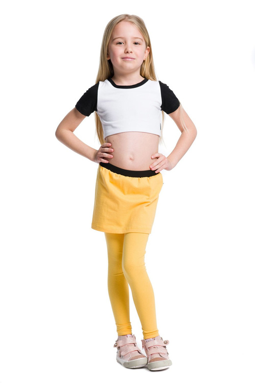 Long leggings with yellow skirt