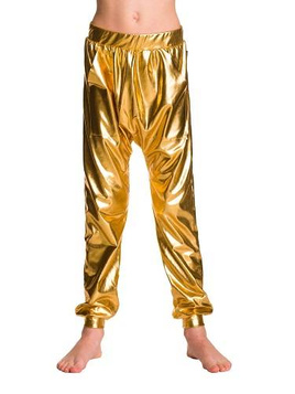 Pantaloni alla zuava metallizzati per bambini per prestazioni d'oro