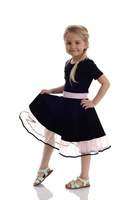 Rochie eleganta evazata pentru fete tul roz si negru