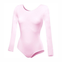 Gymnastik-Trainingsbody mit langen Ärmeln B100D pink