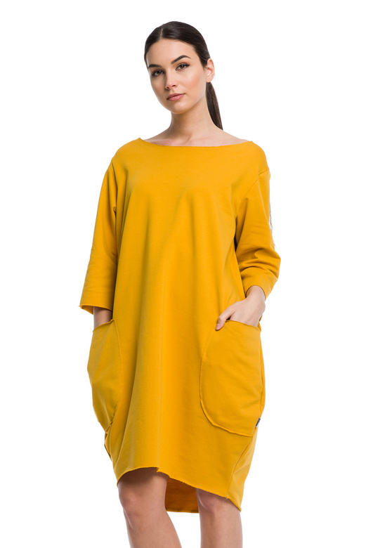 Oversized Mustard Women's Dress Tunic Blouse