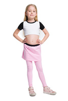 Långa leggings med rosa kjol