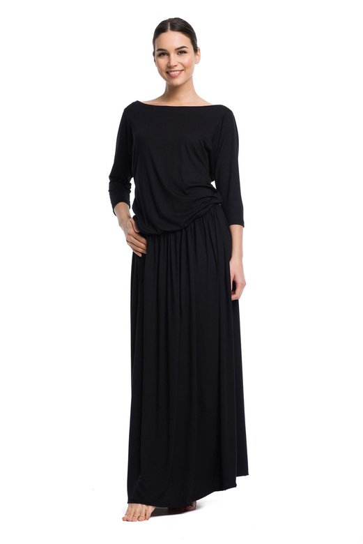 Long MAXI viscose dress - black