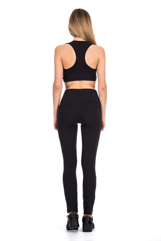 Sportleggings für Damen mit hohem Bund - schwarz