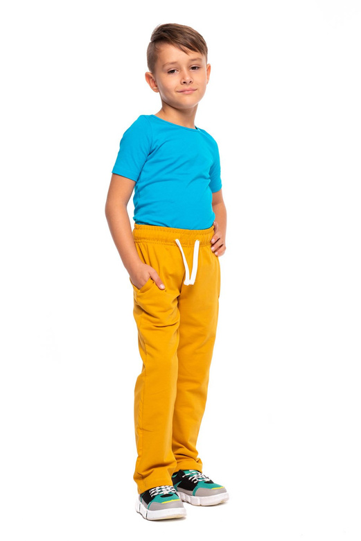 Pantaloni de trening lungi, drepti, mustar