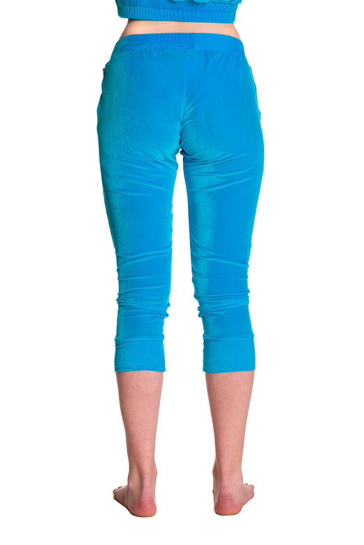 Ensemble survêtement velours femme Hoodie + Pantalon 3/4 turquoise
