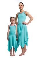 Quadratisches Kleid - türkis