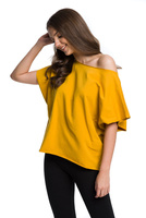 Oversized mustard T-shirt blouse.