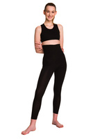 Women's maternity sports leggings for yoga with a very high waist - black.