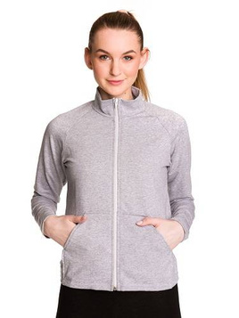 Sport-Sweatshirt mit Stehkragen und Taschen melange grau