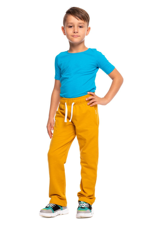 Pantaloni della tuta lunghi e dritti color senape