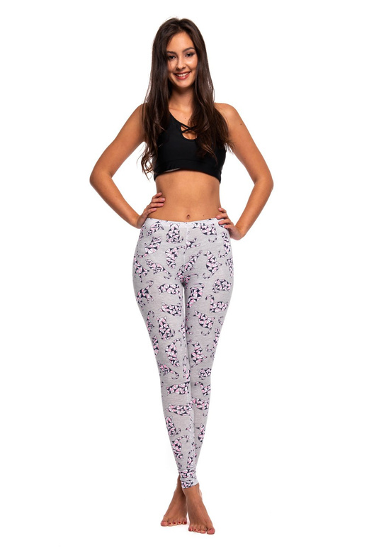 Leggings sportivi per bambini con motivo GATTI GEOMETRICI grigi