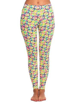 Leggings largos deportivos para mujer para niños en círculos de colores.