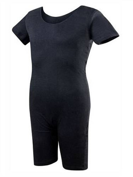 Men's Gymnastic Training Body Suit SHORT-SLEEVED SHORTS BLACK.