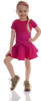 Favoloso abito per bambina con fiocco fucsia con balza
