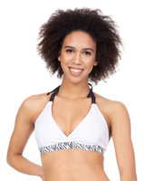 Ujumistrikoo BIKINI top - ZEBRA valge