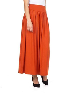 MAXI viscose skirt - rusty brown