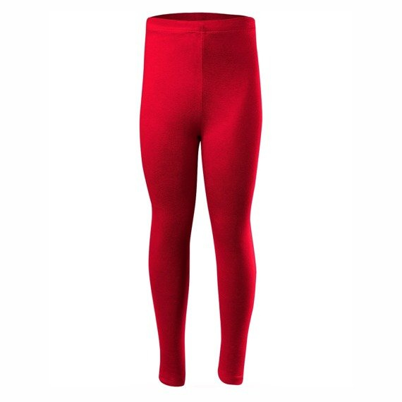 Legging de sport femme homme enfant avec une longue jambe en coton rouge