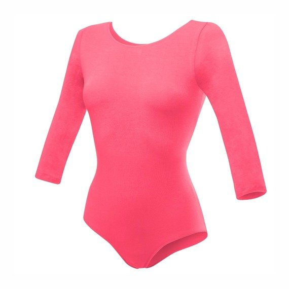 Gymnastic training body with 3/4 sleeve B10034 coral.