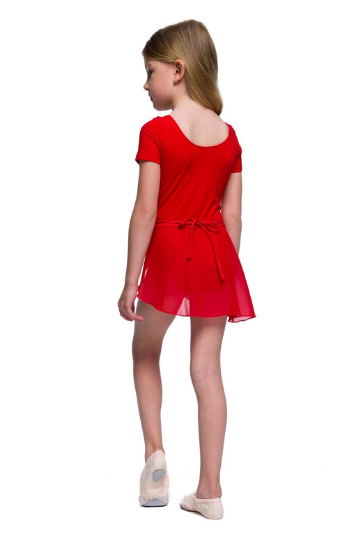 Chiffon Tie-Up Skirt for Ballet and Gymnastics Training - Red