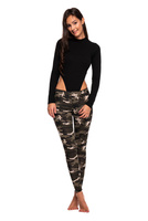 SZETT - Teddy csípőben kivágással + terepszínű leggings