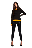 Women's long sleeve sports sweatshirt with embroidery on the forearm, black.