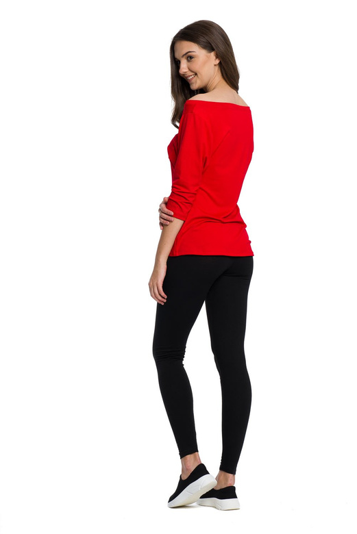 Blusa viscosa escote ancho manga 3/4 - rojo