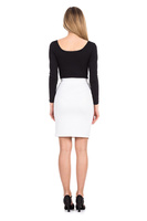 PENCIL Stepprock mit dekorativem weißen Reißverschluss