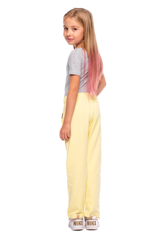 Long straight lemon sweatpants.