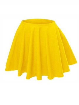 Circular Skirt with Flared Hemline - Yellow