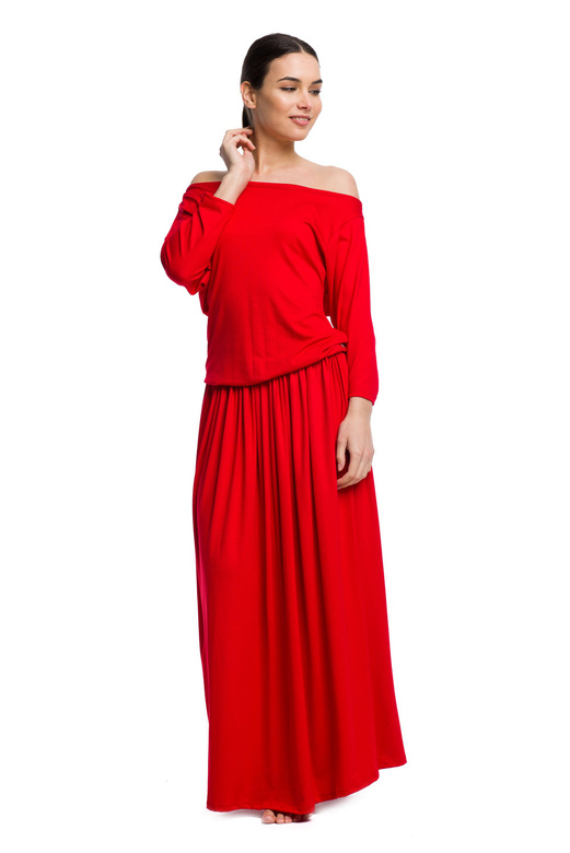 MAXI viscose long dress - red