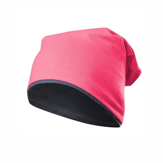 Two-Layered Hat Krasnal Smurfette Coral + Graphite.