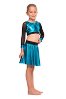 Metallic Turquoise Shimmering Circle Skirt