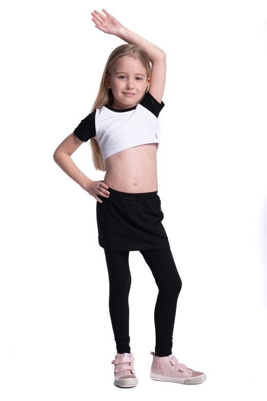 Hosszú leggings fekete szoknyával