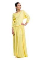 Robe longue MAXI en viscose - citron