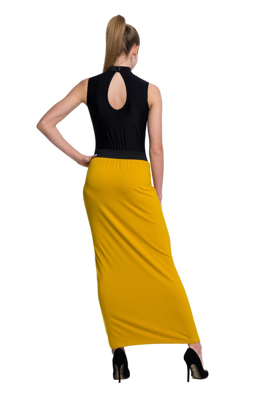 Body de antrenament gimnastica dama TEAR back GOLF guler negru