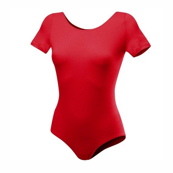 Body allenamento ginnastica con maniche corte B100K rosso