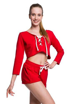 Rotes Fitness-Sporttop