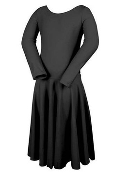 Tournament Ballroom Dance Dress for Girls FIRST STEP Black.