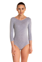 Gymnastic Training Body with 3/4 Sleeve B10034 Melange Grey.