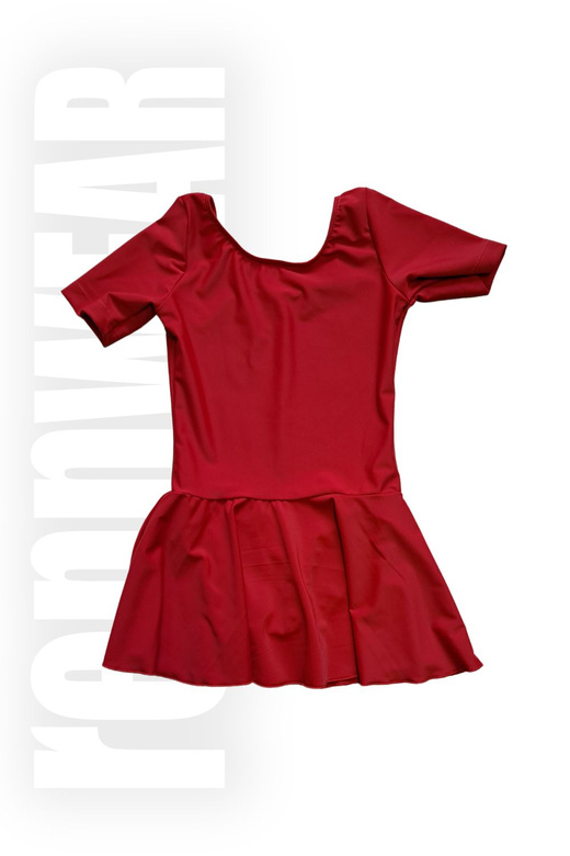 Body con gonna corta in lycra rosa