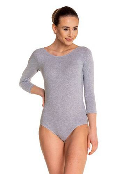 Gymnastic Training Body with 3/4 Sleeve B10034 Melange Grey.