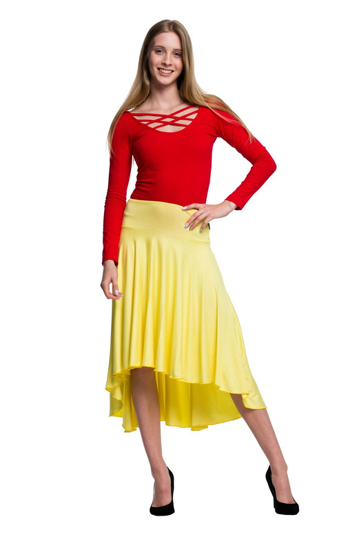 Asymmetric Circle Skirt - Lemon Yellow