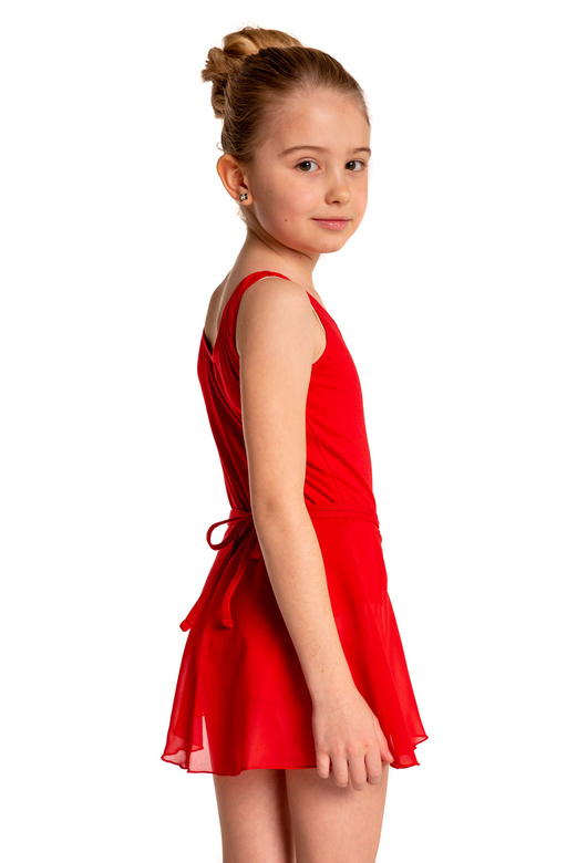 Chiffon Tie-Up Skirt for Ballet and Gymnastics Training - Red